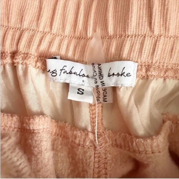 YOUNG FABULOUS & BROKE Odin Peach Color Joggers High Rise Striped Size Small NEW - Picture 5 of 9